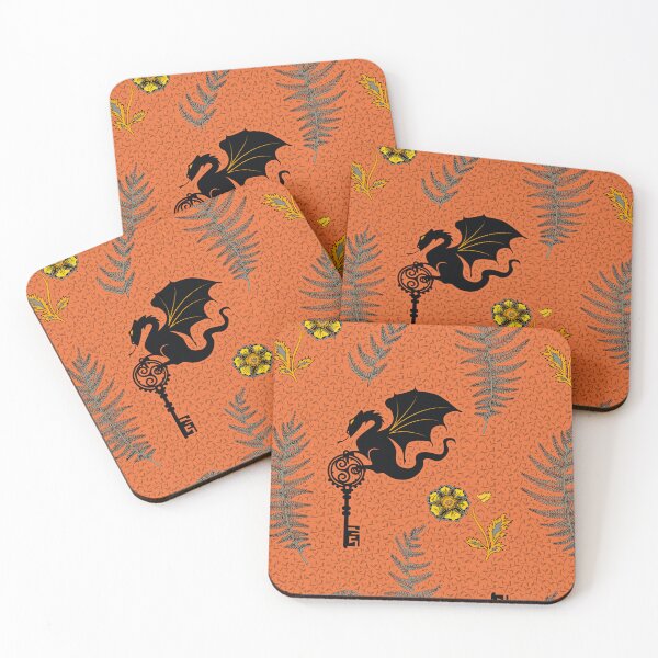 Item preview, halloween fantasy botanical - dragon, raven, keys and fern leaves designed and sold by kobyakov.