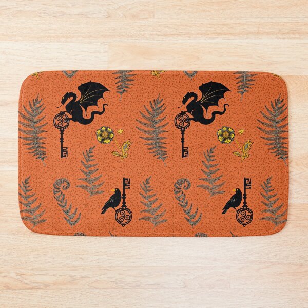 Item preview, halloween fantasy botanical - dragon, raven, keys and fern leaves designed and sold by kobyakov.