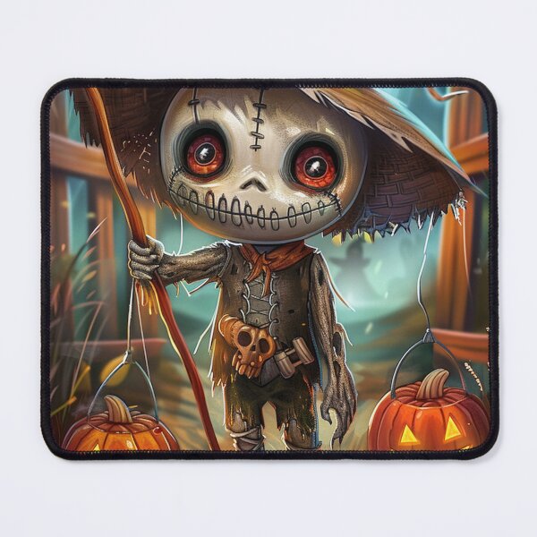 Item preview, Whimsical Scarecrow Boy Halloween Art Print - Cute Spooky Pumpkin Patch Digital Illustration. designed and sold by Ice Diamond Designs.
