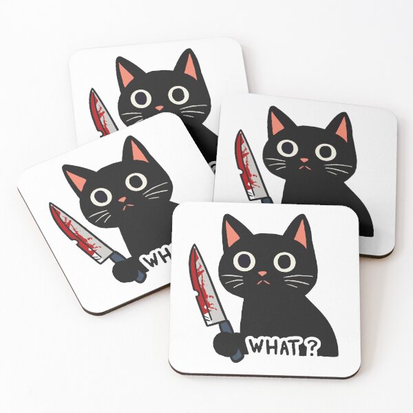 Item preview, Black Cat Bloody Knife What? designed and sold by Gkinoki.
