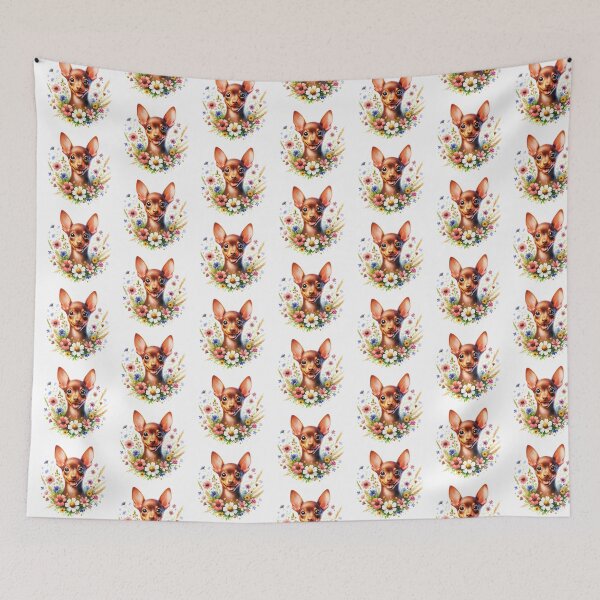 Item preview, Cirneco dell'Etna Puppy Dog Floral Portrait designed and sold by TheAnimalZ00.