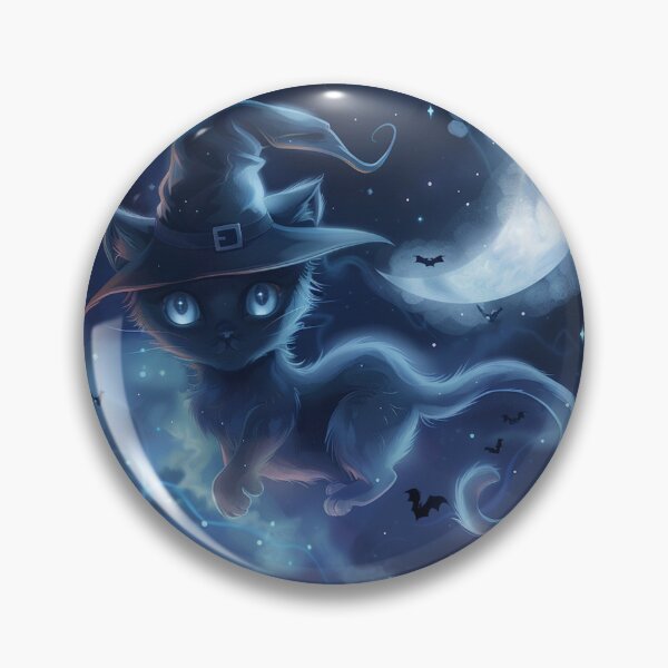 Item preview, Mystical Witch Cat Halloween Art Print - Enchanted Night Sky Fantasy Wall Decor. designed and sold by Ice Diamond Designs.