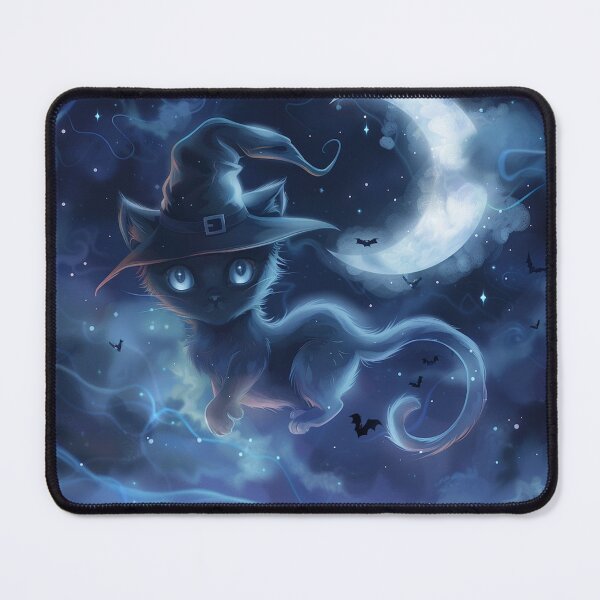 Item preview, Mystical Witch Cat Halloween Art Print - Enchanted Night Sky Fantasy Wall Decor. designed and sold by Ice Diamond Designs.