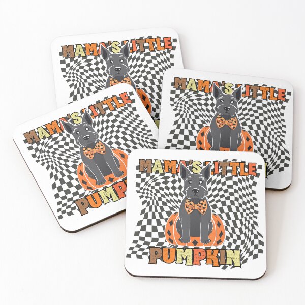 Item preview, "Mama's Little Pumpkin" - Scottish Terrier in Halloween Pumpkin with Checkered Background designed and sold by GoodyPaws.