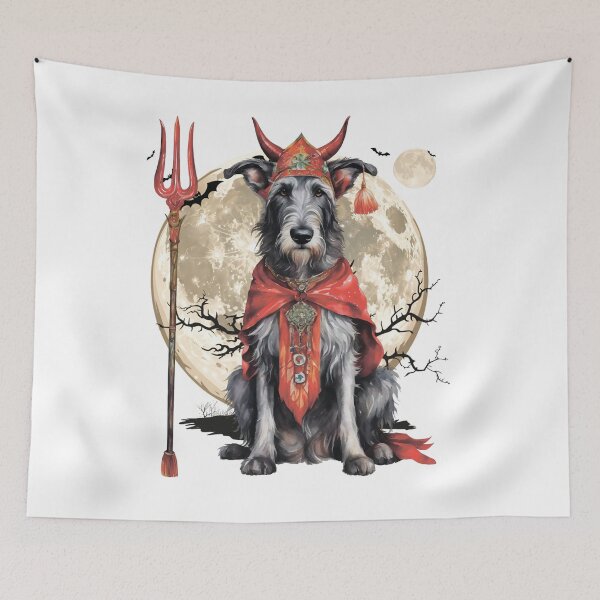 Item preview, A dog dressed as a devil. Full moon. designed and sold by MagelliShop.