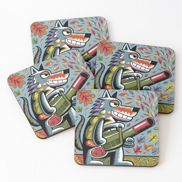 Item preview, Funny Wolf Blowing Fall Leaves Abstract  designed and sold by Nature's Fancy.