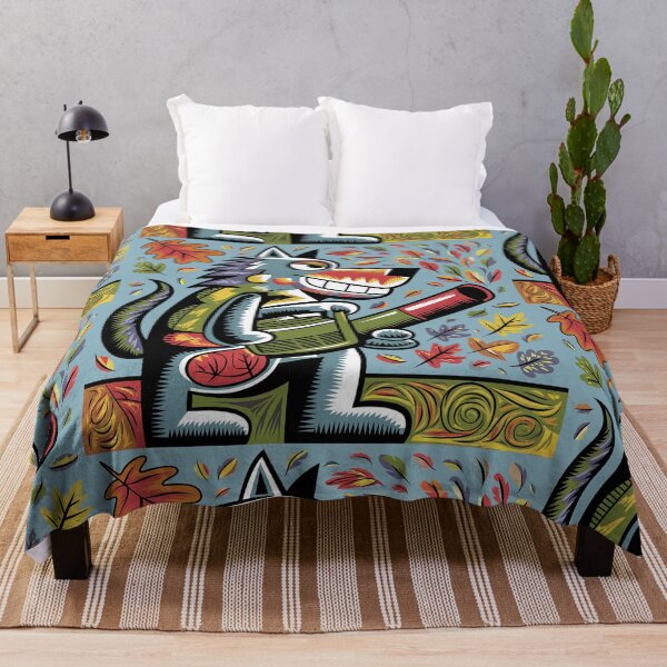 Item preview, Funny Wolf Blowing Fall Leaves Abstract designed and sold by Nature's Fancy.