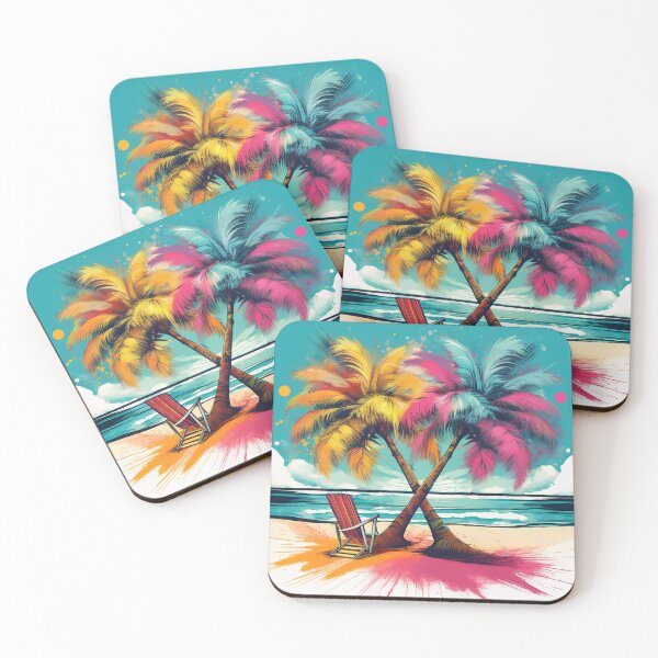 Item preview, Vibrant Palm Trees on a Tropical Beach designed and sold by RaiyaTees.