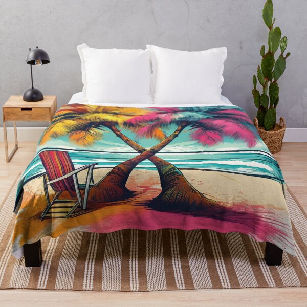 Item preview, Vibrant Palm Trees on a Tropical Beach designed and sold by RaiyaTees.