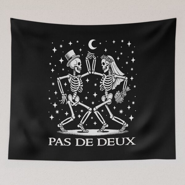 Item preview, Dancing Skeletons Pas De Deux French October Bridal Wedding Couple  designed and sold by Bad Kitty Designz.