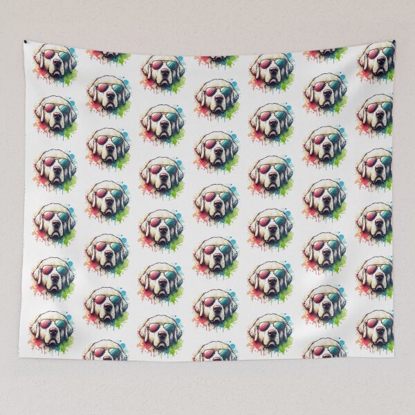 Item preview, Watercolor Kuvasz Dog Wearing Sunglasses designed and sold by TheAnimalZ00.