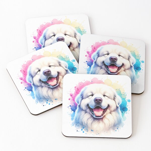Item preview, Watercolor Happy Kuvasz Dog  designed and sold by TheAnimalZ00.