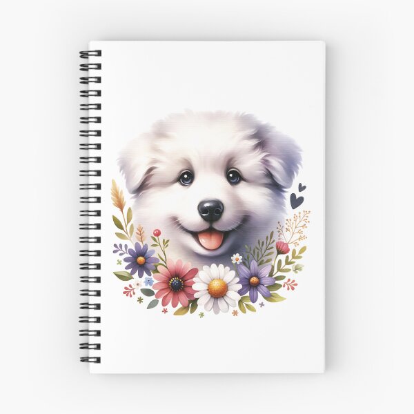 Item preview, Floral Kuvasz Puppy Portrait designed and sold by TheAnimalZ00.