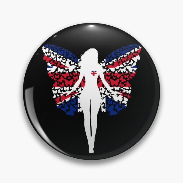 Item preview, British Girl UK GB Great Britain Flag Butterfly designed and sold by ZNOVANNA.