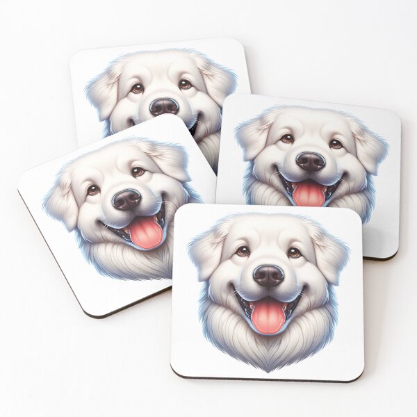 Item preview, Happy Kuvasz Dog Face designed and sold by TheAnimalZ00.