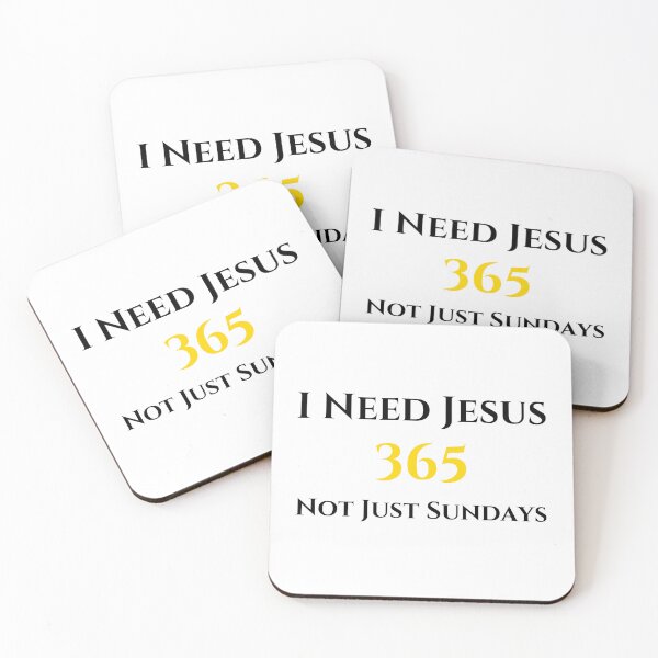 Item preview, I Need Jesus 365 Not Just Sundays, black/gold designed and sold by Redeemed365.