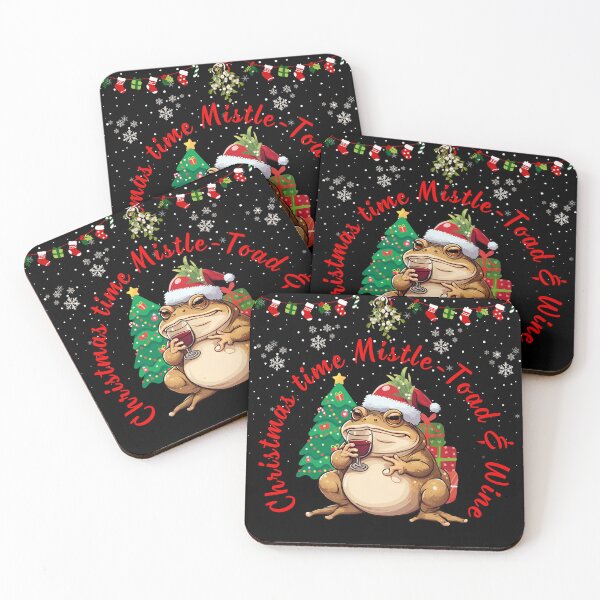 Item preview, Funny Christmas Mistletoad & Wine designed and sold by miixart.