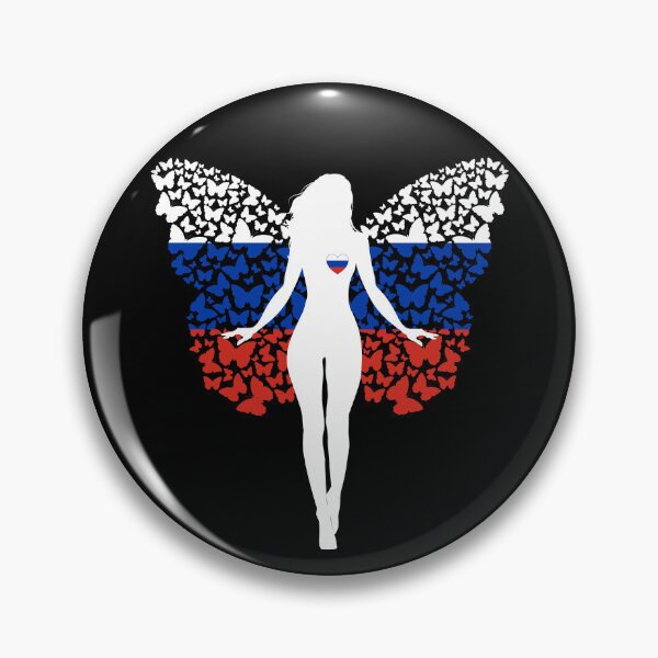 Item preview, Russian Girl Russia Flag Roots Pride Butterfly designed and sold by ZNOVANNA.