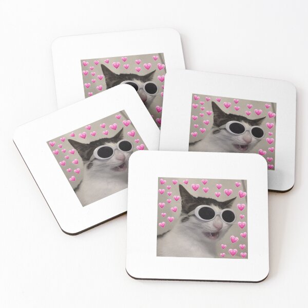 Item preview, Cat with pink emoji hearts designed and sold by Roses Mond.