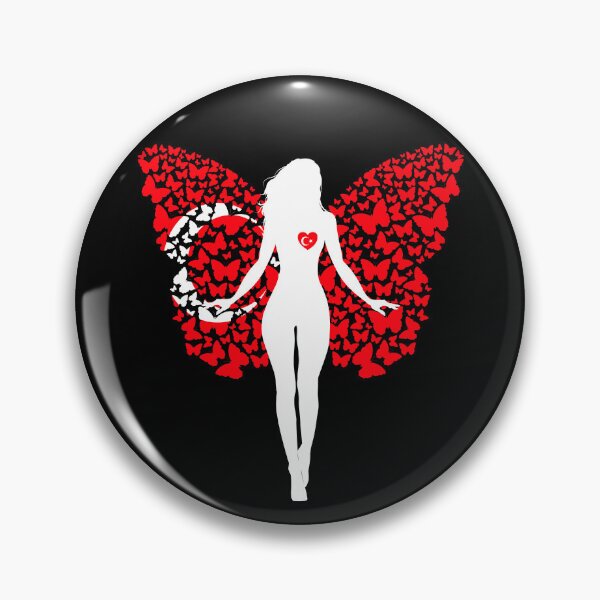 Item preview, Turkish Girl Turkey Flag Roots Pride Butterfly designed and sold by ZNOVANNA.