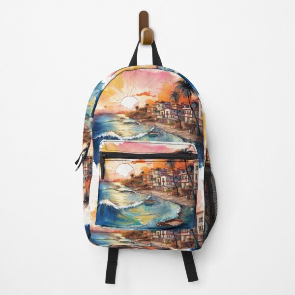 Item preview, Vibrant Sunset Over Coastal Town designed and sold by RaiyaTees.