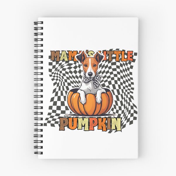 Item preview, "Mama's Little Pumpkin" - Brazilian Terrier in Halloween Pumpkin with Checkered Background designed and sold by GoodyPaws.