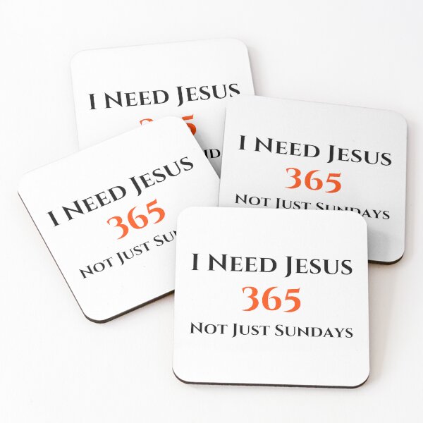 Item preview, I Need Jesus 365 Not Just Sundays, black/red designed and sold by Redeemed365.