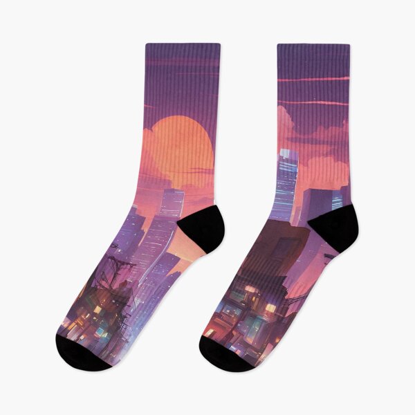 Item preview, Vibrant Anime-Inspired Glowing Cityscape designed and sold by Have Mercy.