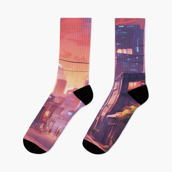 Item preview, Vibrant Anime-Inspired Glowing Cityscape designed and sold by Have Mercy.