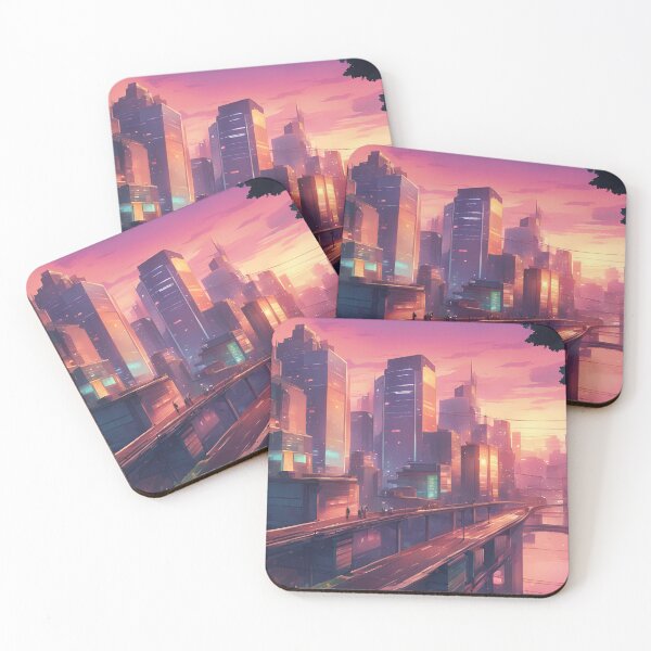 Item preview, Vibrant Anime-Inspired Glowing Cityscape designed and sold by Have Mercy.