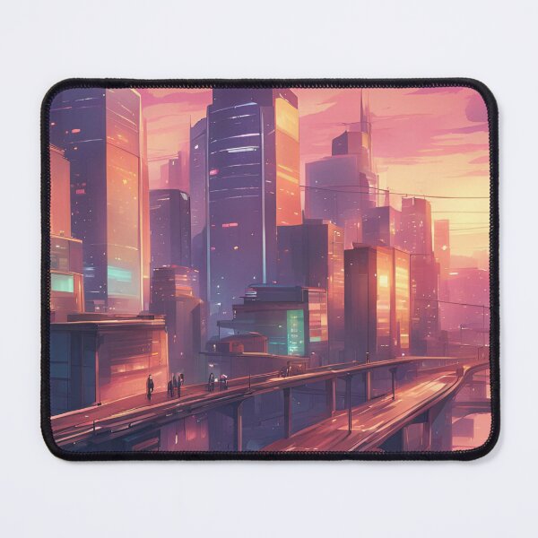 Item preview, Vibrant Anime-Inspired Glowing Cityscape designed and sold by Have Mercy.