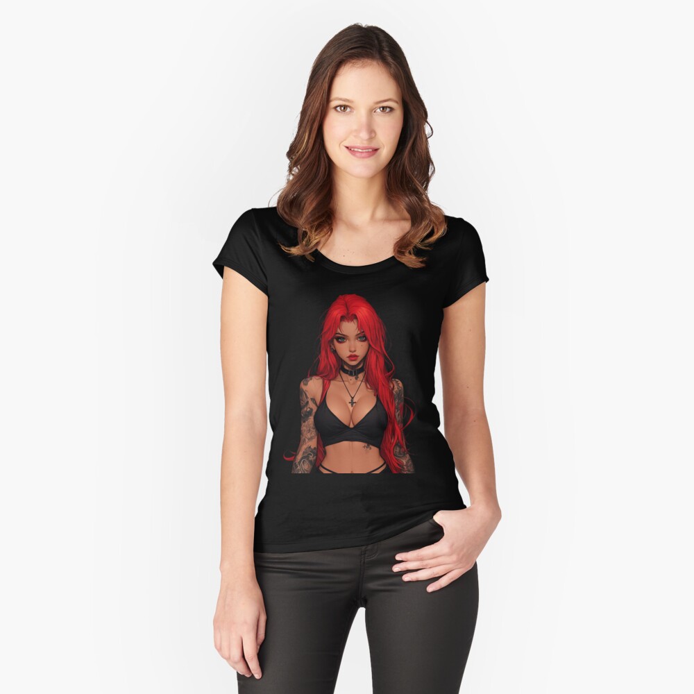 Item preview, Fitted Scoop T-Shirt designed and sold by CursedbyLilith.