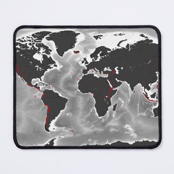 Item preview, Volcanoes of the World - Geo Map in Miller Projection designed and sold by ramiro.