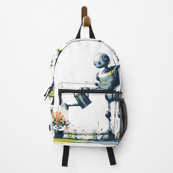 Item preview, Robot Watering a Plant - Fun and Whimsical Design designed and sold by Slick-Waffles.