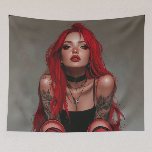 Item preview, Goth Red Head designed and sold by CursedbyLilith.