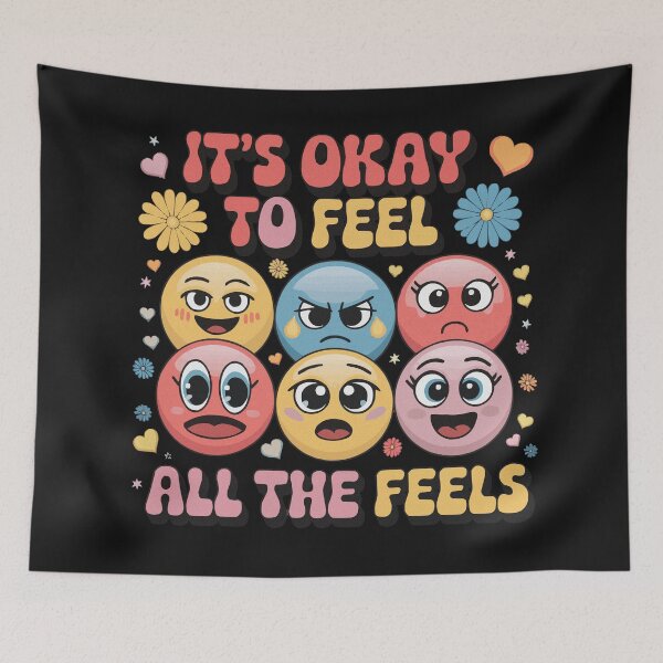 Item preview, It's Okay To Feel – Colorful Emoji Emotion designed and sold by RebeccaRe.