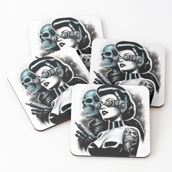 Item preview, Creepy Futuristic Woman designed and sold by PulpVintage.