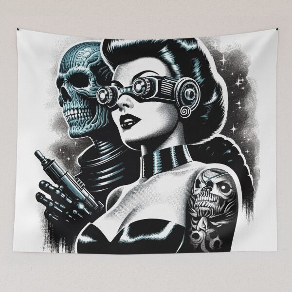 Item preview, Creepy Futuristic Woman designed and sold by PulpVintage.
