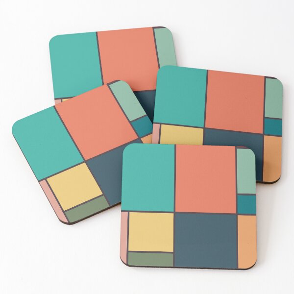 Item preview, Mondrian Style Abstract Geometric Art Retro Tones designed and sold by Jeallan Designs.