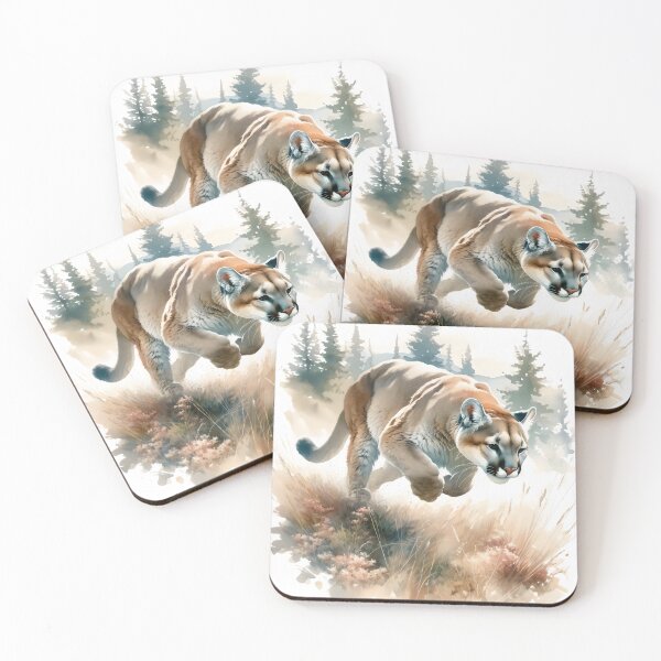 Item preview, Watercolor Mountain Lion Hunting designed and sold by GoldenPattern.