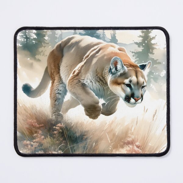 Item preview, Watercolor Mountain Lion Hunting designed and sold by GoldenPattern.