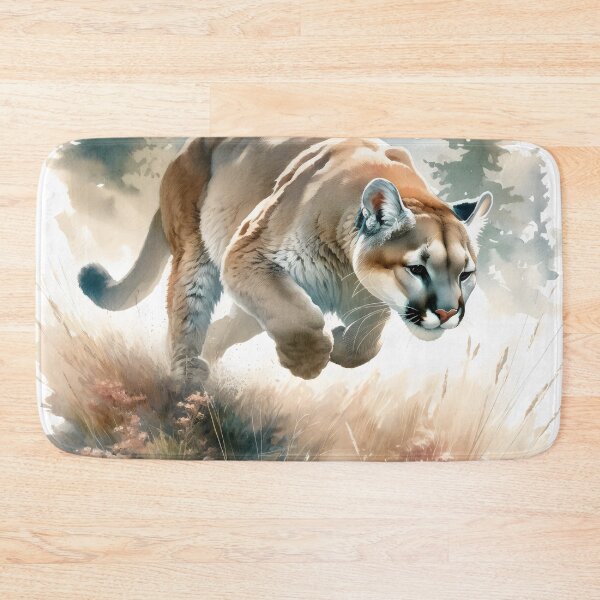 Item preview, Watercolor Mountain Lion Hunting designed and sold by GoldenPattern.