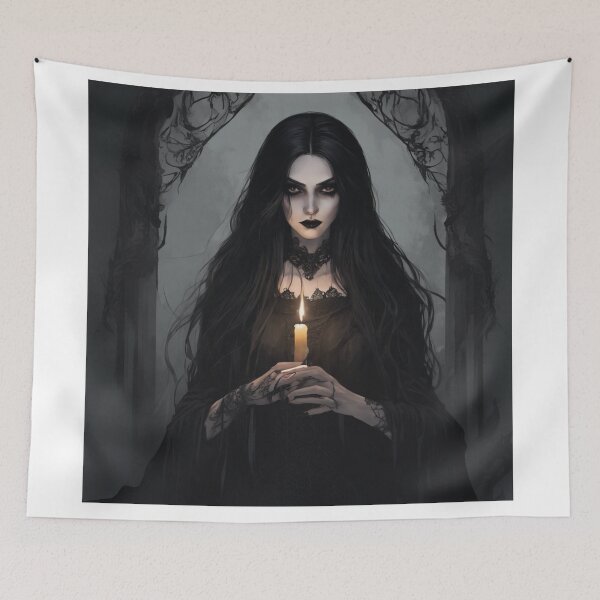 Item preview, Enchanting Gothic Witch Portrait - Dark Elegance & Mystical Magic Art designed and sold by andrew758.
