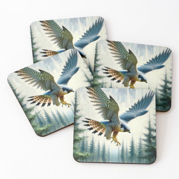 Item preview, Peregrine Falcon Hunting in a Forest designed and sold by GoldenPattern.