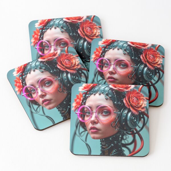 Item preview, Cool Futuristic Cyborg Flower Girl designed and sold by TheArtOfPat.