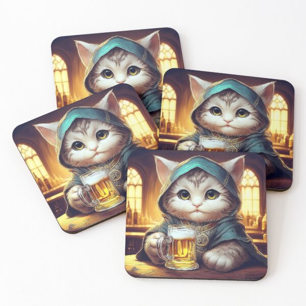 Item preview, Gato guardabosques de anime en la taberna designed and sold by Schadow-Studio.