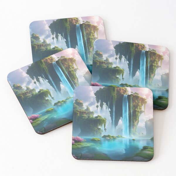 Item preview, Mystical Floating Islands Connected by Waterfalls designed and sold by Have Mercy.