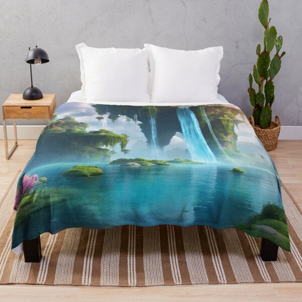 Item preview, Mystical Floating Islands Connected by Waterfalls designed and sold by Have Mercy.