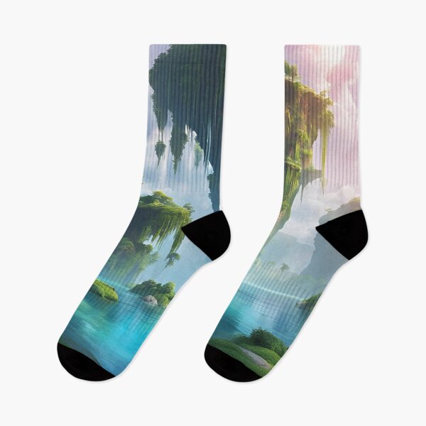 Item preview, Mystical Floating Islands Connected by Waterfalls designed and sold by Have Mercy.