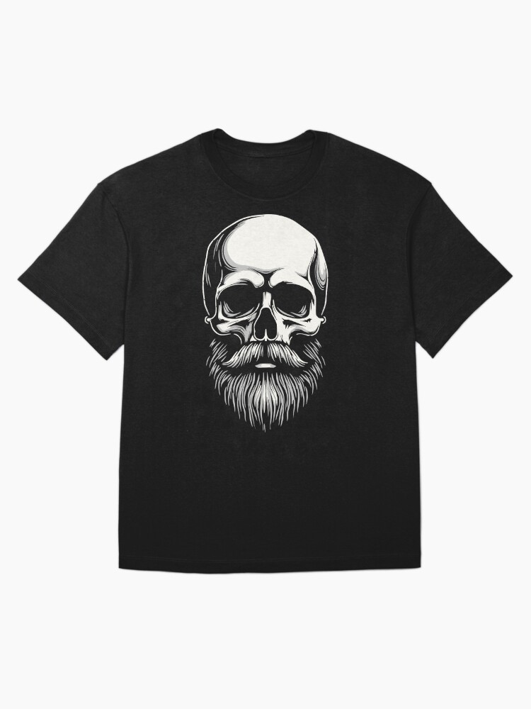 Thumbnail 3 of 7, Oversized T-Shirt, Bearded Skull Art - Dark Gothic Illustration designed and sold by FotiraStudio.